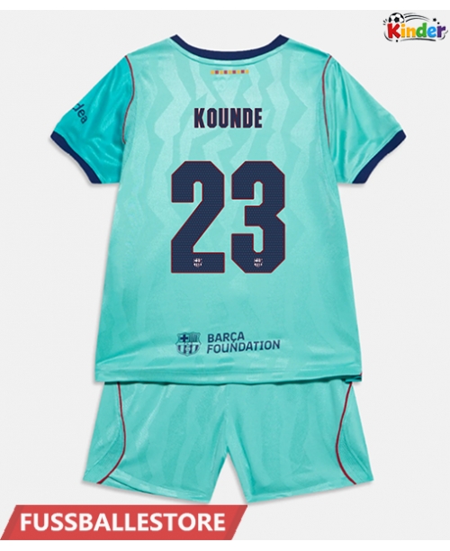 Günstige Barcelona Jules Kounde #23 3rd trikot Kinder 2026-27 Kurzarm (+ Kurze Hosen)